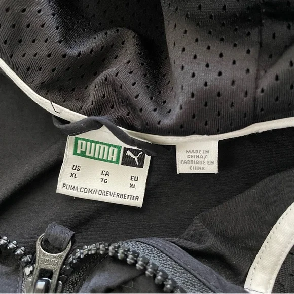 PUMA Jacket Windbreaker Womens XL Quarter Zip Hoodie Black White 599372-01 - Picture 7 of 16